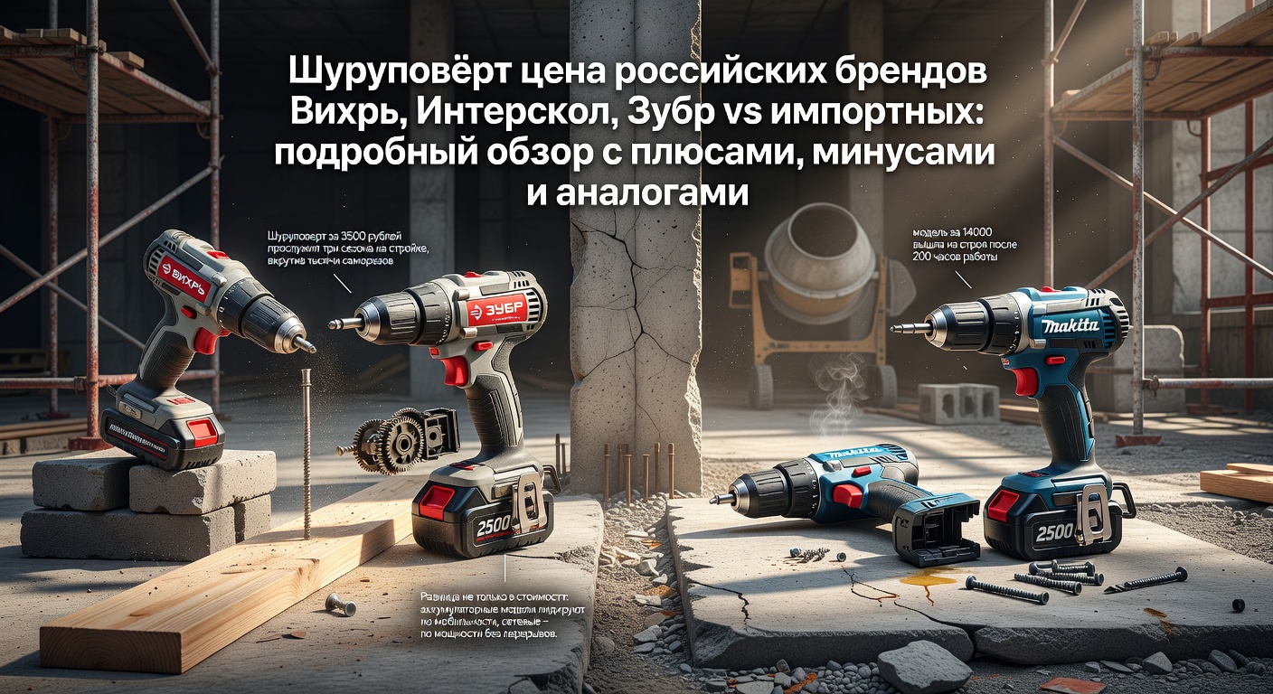 Шуруповёрт цена российских брендов Вихрь, Интерскол, Зубр vs импортных: подробный обзор с плюсами, минусами и аналогами