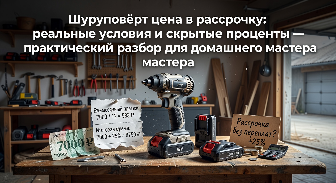 Шуруповёрт цена в рассрочку: реальные условия и скрытые проценты — практический разбор для домашнего мастера
