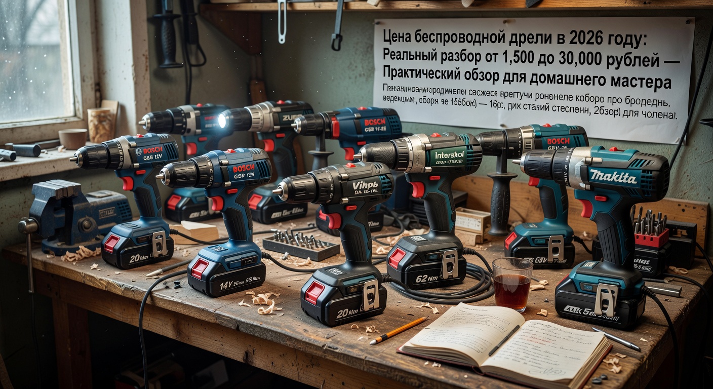 Шуруповёрт цена в 2026: реальный расклад от 1500 до 30 000 рублей — практический разбор для домашнего мастера