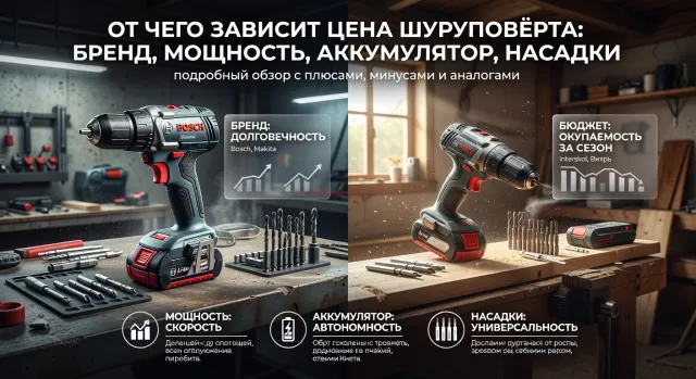 От чего зависит цена шуруповёрта: бренд, мощность, аккумулятор, насадки: подробный обзор с плюсами, минусами и аналогами