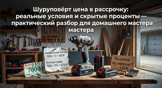Шуруповёрт цена в рассрочку: реальные условия и скрытые проценты — практический разбор для домашнего мастера