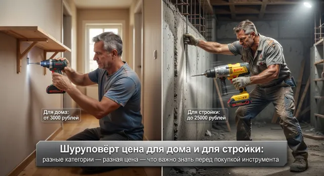 Шуруповёрт цена для дома и для стройки: разные категории — разная цена — что важно знать перед покупкой инструмента
